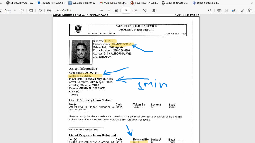 2021 Windsor booking photo