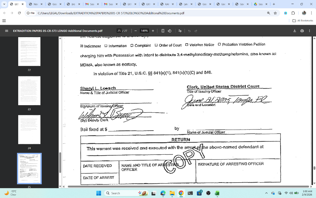 Sheryl L Loesch Deputy Clerk signature block · no judicial signature